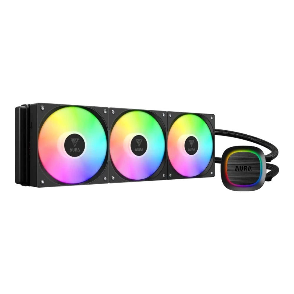 GAMDIAS Liquid Cooler Aura GL360 V2 Black retail 16322 - 02800 - 30000 - G - 33,8 dB - 1.800 rpm - Kühler