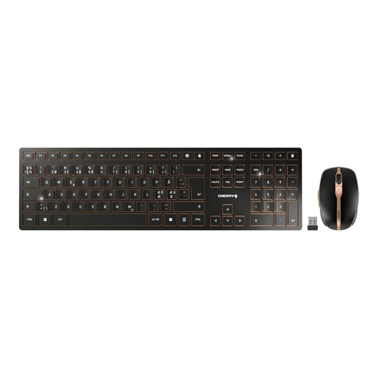Cherry DW 9100 SLIM - Kabellos - RF Wireless + Bluetooth - Schwarz - Maus enthalten - Tastatur