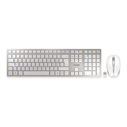 Cherry DW 9100 SLIM - Kabellos - RF Wireless + Bluetooth - QWERTZ - Silber - Maus enthalten - Tastatur