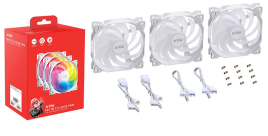 XPG Lüfter Vento 120 120mm ARGB PWM Fan 3er weiß retail - Gehäuse - 1.850 rpm - Kühler