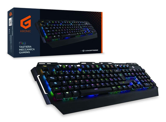 Conceptronic KRONIC - Kabelgebunden - USB - Mechanischer Switch - QWERTY - RGB - LED - Schwarz - Tastatur