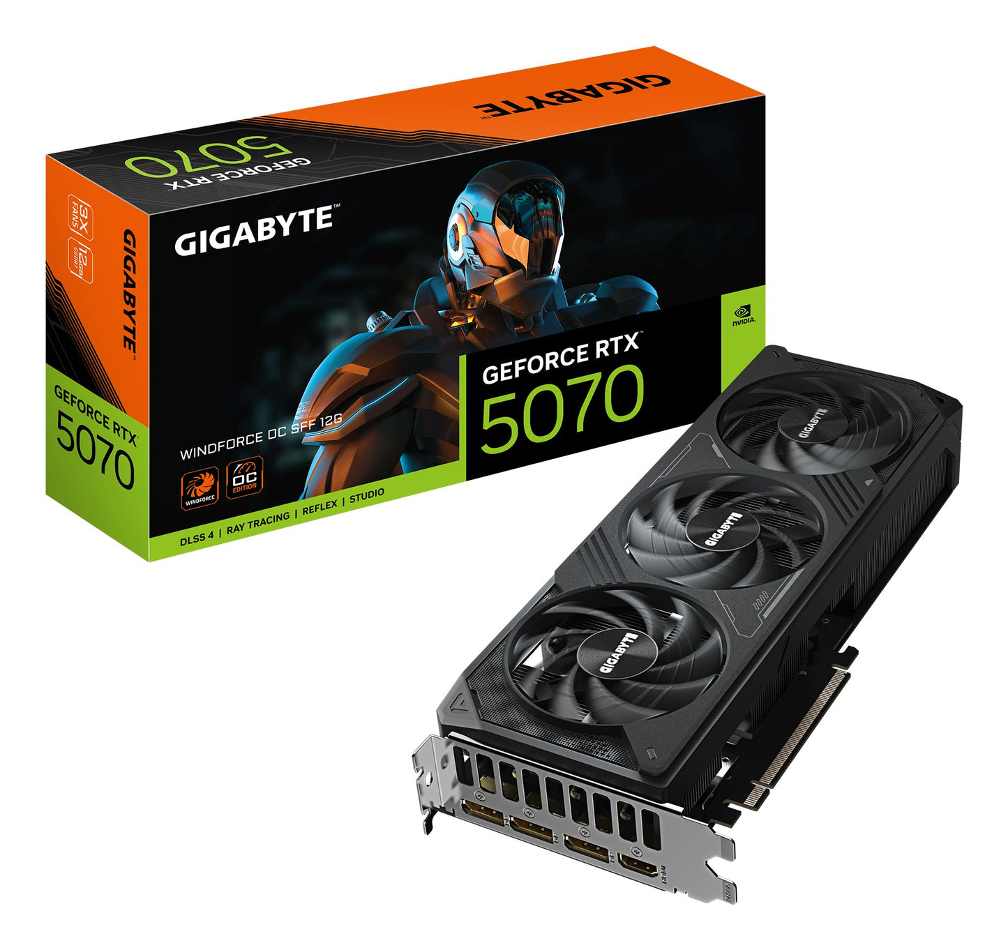 Gigabyte GeForce RTX 5070 WINDFORCE OC SFF 12G - GDDR7/12GB/CUDA® Cores 6144/2542 MHz/PCI - E 5.0 - Grafikkarte
