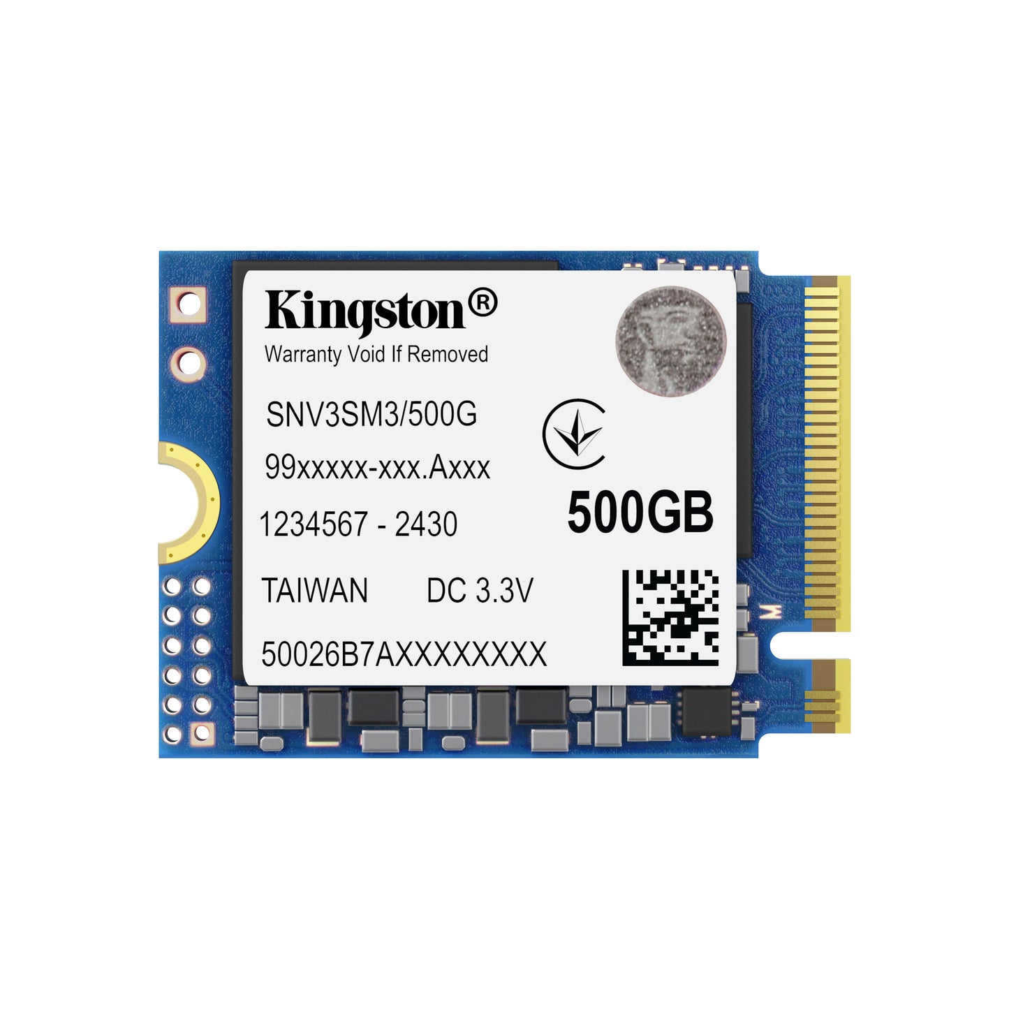 Kingston NV3 - 500 GB - intern - M.2 2230 - PCIe 4.0 x4 (NVMe) - M.2 2230/PCIe 4.0 NVMe/5000MBs Read - SSD