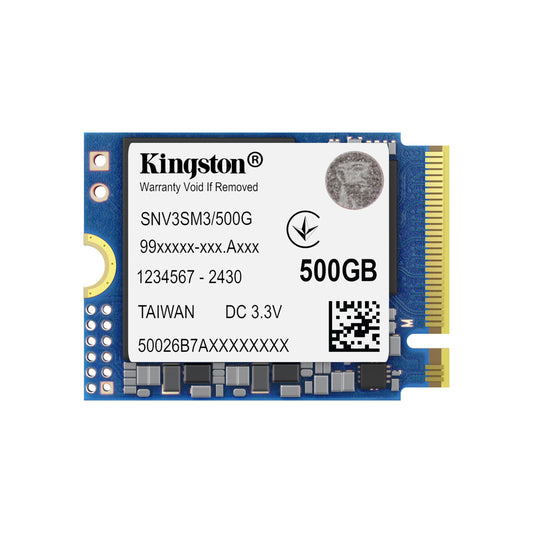 Kingston NV3 - 500 GB - intern - M.2 2230 - PCIe 4.0 x4 (NVMe) - M.2 2230/PCIe 4.0 NVMe/5000MBs Read - SSD