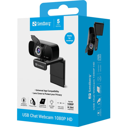 SANDBERG 134 - 15 - 2 MP - 1920 x 1080 Pixel - Full HD - 30 fps - 1080p - H.264 - M - JPEG - YUV - Webcam