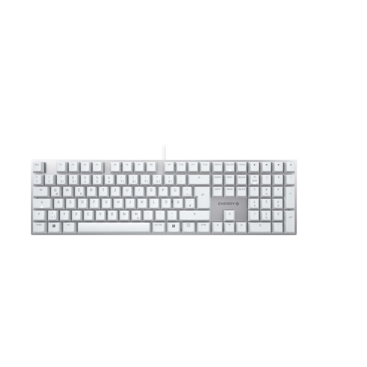 Cherry KC 200 MX - Volle Größe (100%) - Kabelgebunden - USB - Mechanischer Switch - QWERTZ - Silber - Weiß - Tastatur