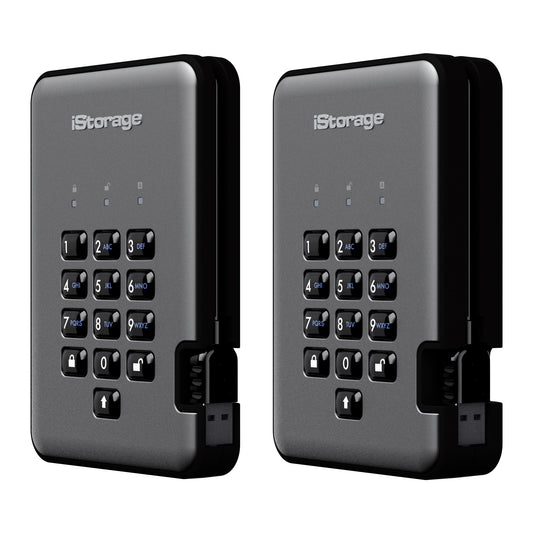 iStorage diskAshur PRO2 256 - bit 4TB USB 3.2 secure encrypted hard drive IS - DAP2 - 256 - 4000 - C - G - 4 TB - 2.5" - 3.2 Gen 1 (3.1 Gen 1) - 5400 RPM - Schwarz - Festplatte