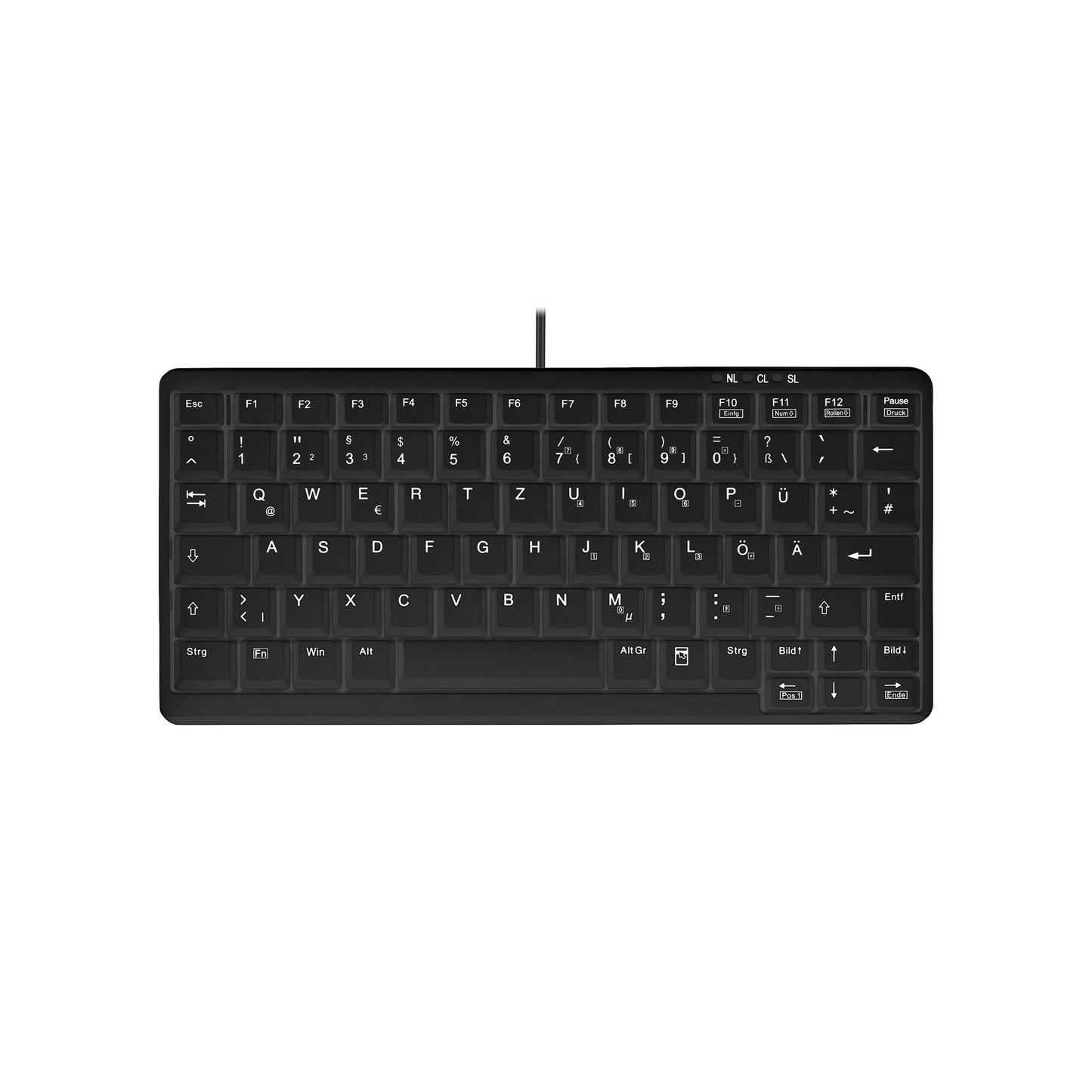 Active Key Contour Design Active Key Contour Industrietastatur IP68 Mini Kabelgebunden Schwarz DE 4100 - Mini - Kabelgebunden - USB - Scherenschalter - Schwarz - Tastatur