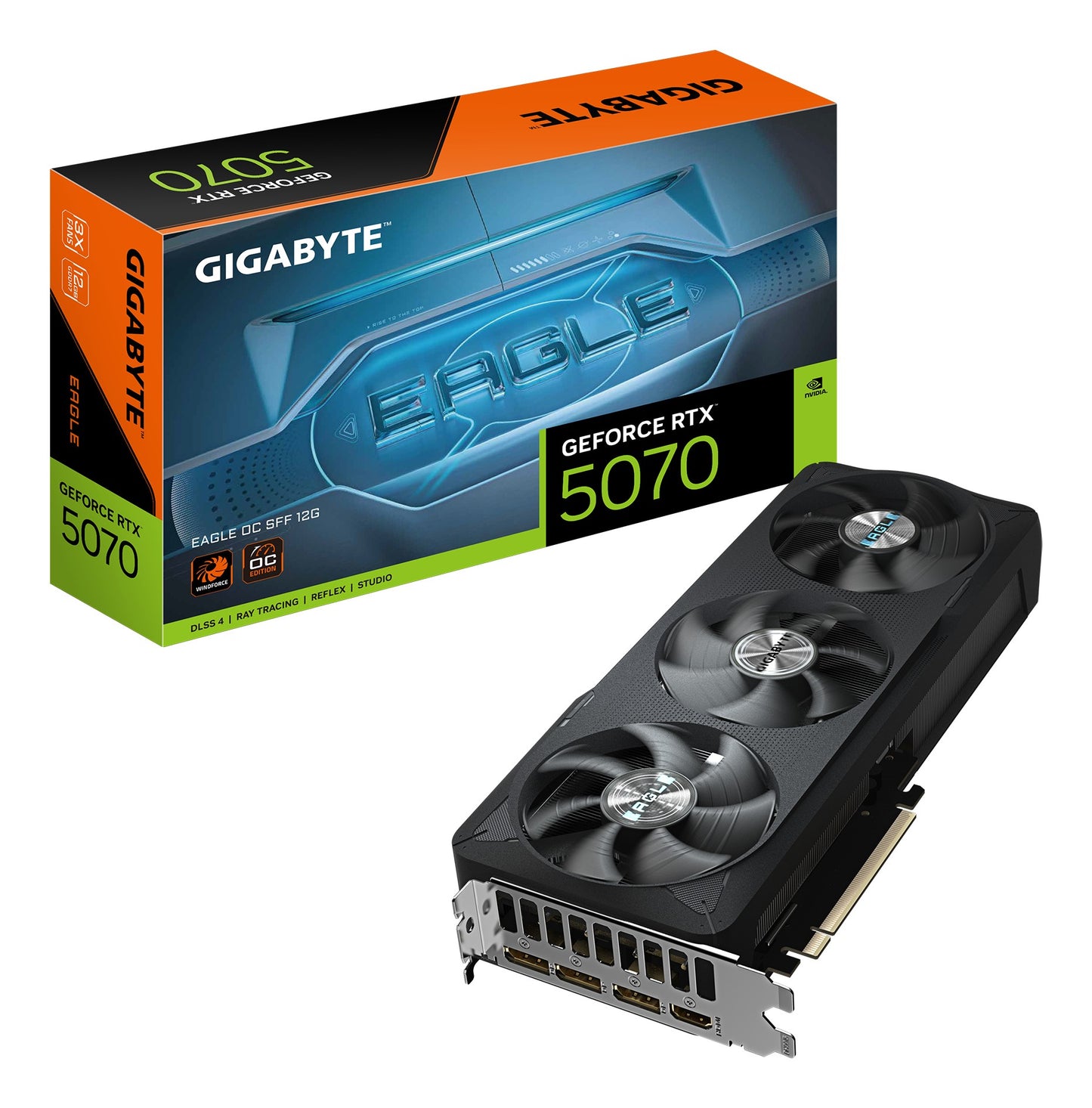 Gigabyte GeForce RTX 5070 EAGLE OC SFF 12Gn - GDDR7/12GB/CUDA® Cores 6144/2587 MHz/PCI - E 5.0 - Grafikkarte