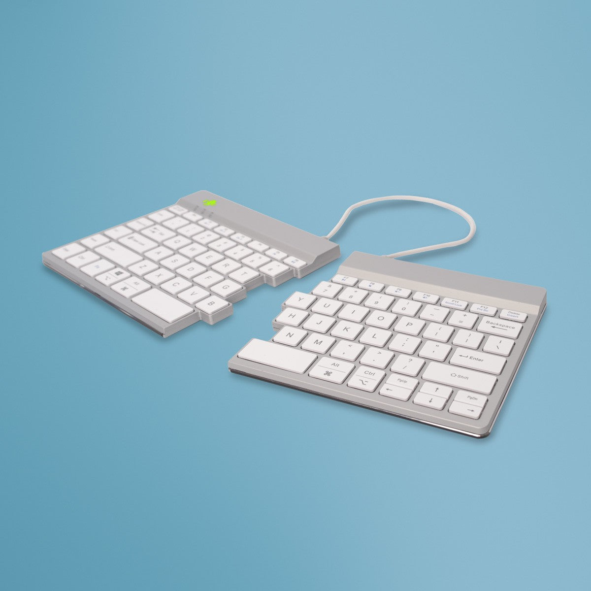 R - Go Ergonomische Tastatur R - Go Split Break mit Pausensoftware - ergonomische geteilte Tastatur - QWERTY (US) - kabellos - weiß - Kabellos - Bluetooth - Scherenschalter - QWERTY - Weiß - Tastatur