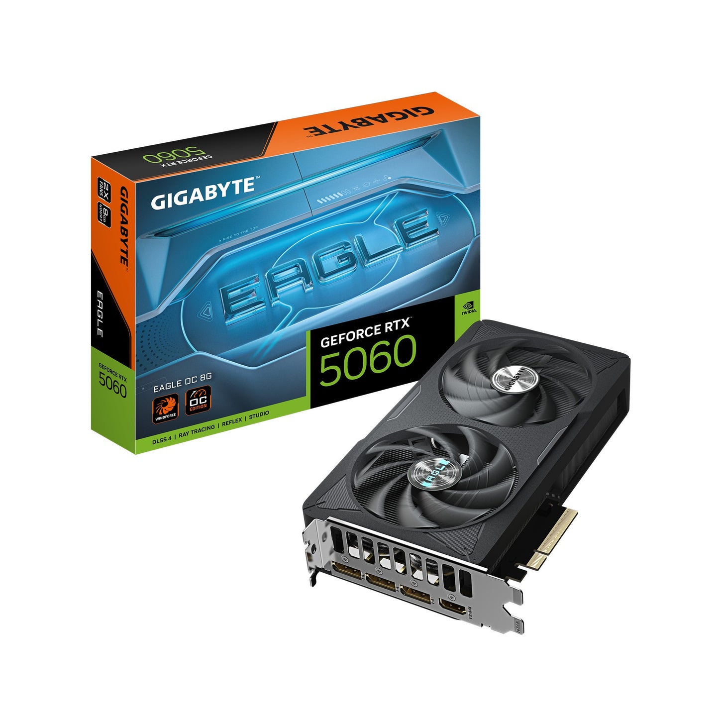 Gigabyte GeForce RTX 5060 EAGLE OC 8G Grafikkarte - 8GB GDDR7, HDMI, 3x DP - Grafikkarte
