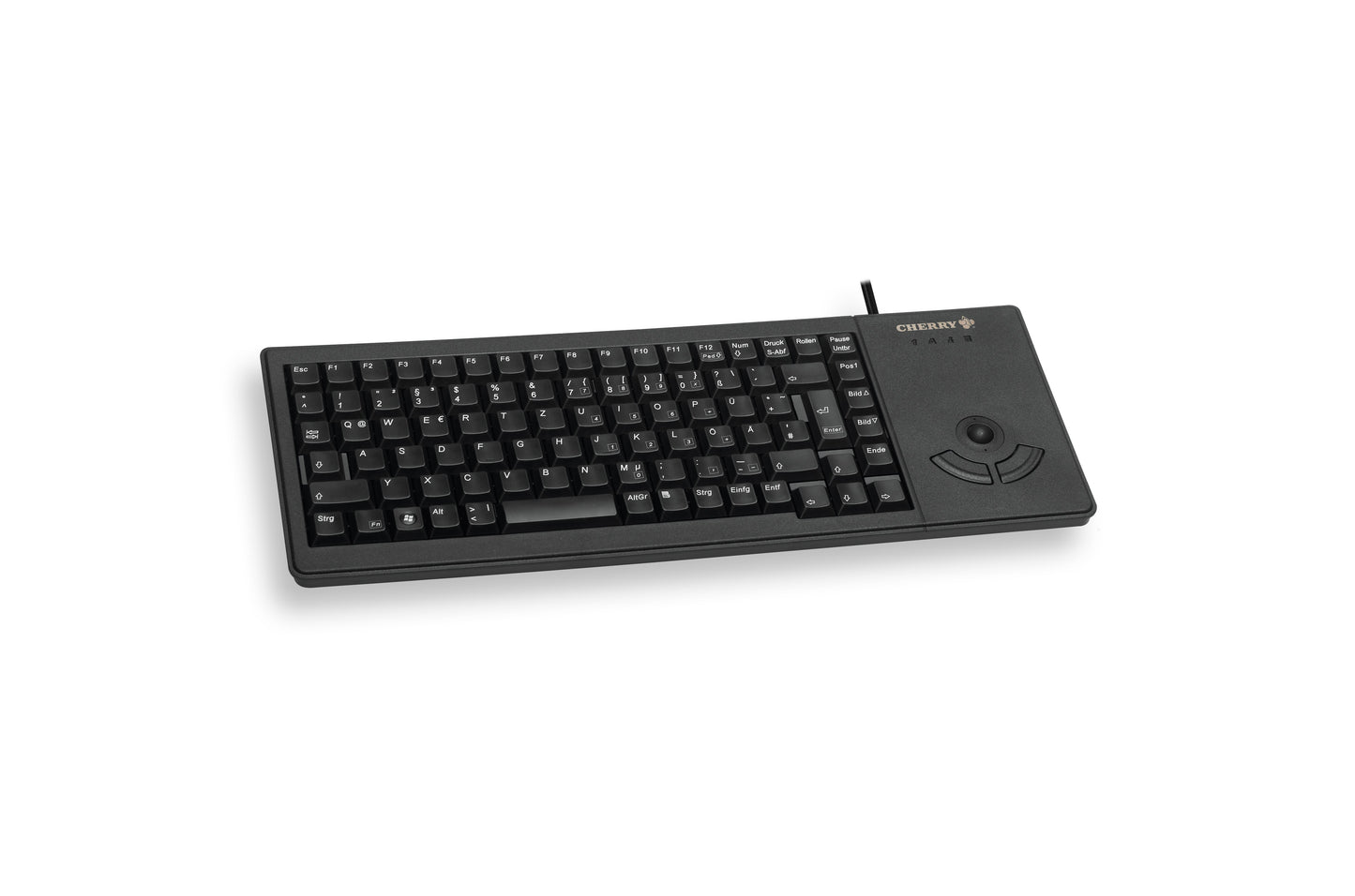 Cherry XS Trackball - Volle Größe (100%) - Kabelgebunden - USB - QWERTY - Schwarz - Tastatur