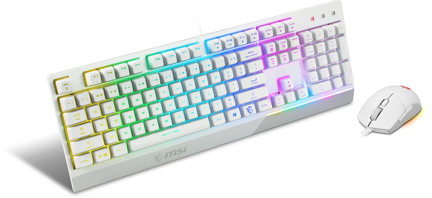 MSI S11 - 04DE305 - CLA - Kabelgebunden - USB - Mechanischer Switch - QWERTZ - RGB - LED - Weiß - Tastatur
