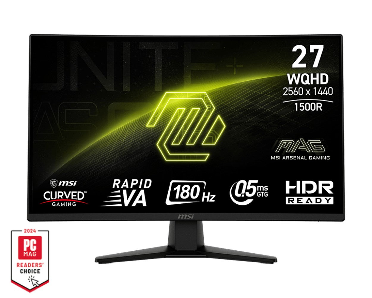 MSI MAG 274CQFDE 27 Zoll WQHD Curved Rapid VA LED 16:9 180 Hz Gaming Monitor - • Energieeffizienzklasse: F• 68.6 cm (27 Zoll) - Monitor