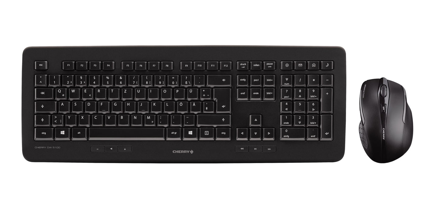 Cherry DW 5100 - Volle Größe (100%) - Kabellos - RF Wireless - Schwarz - Maus enthalten - Tastatur