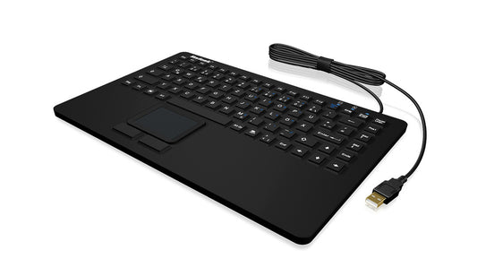 KeySonic KSK - 5230 IN Industrie Tastatur mit Touchpad, schwarz, wasserdicht IP68 - Tastatur