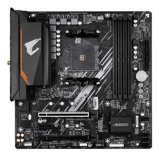 Gigabyte B550M AORUS ELITE AX AM4 Mainboard Sockel (PC) AMD® AM4 Formfaktor (Details) Micro - ATX Mainboard - Chipsatz AMD® - AMD Sockel AM4 (Ryzen) - Mainboard