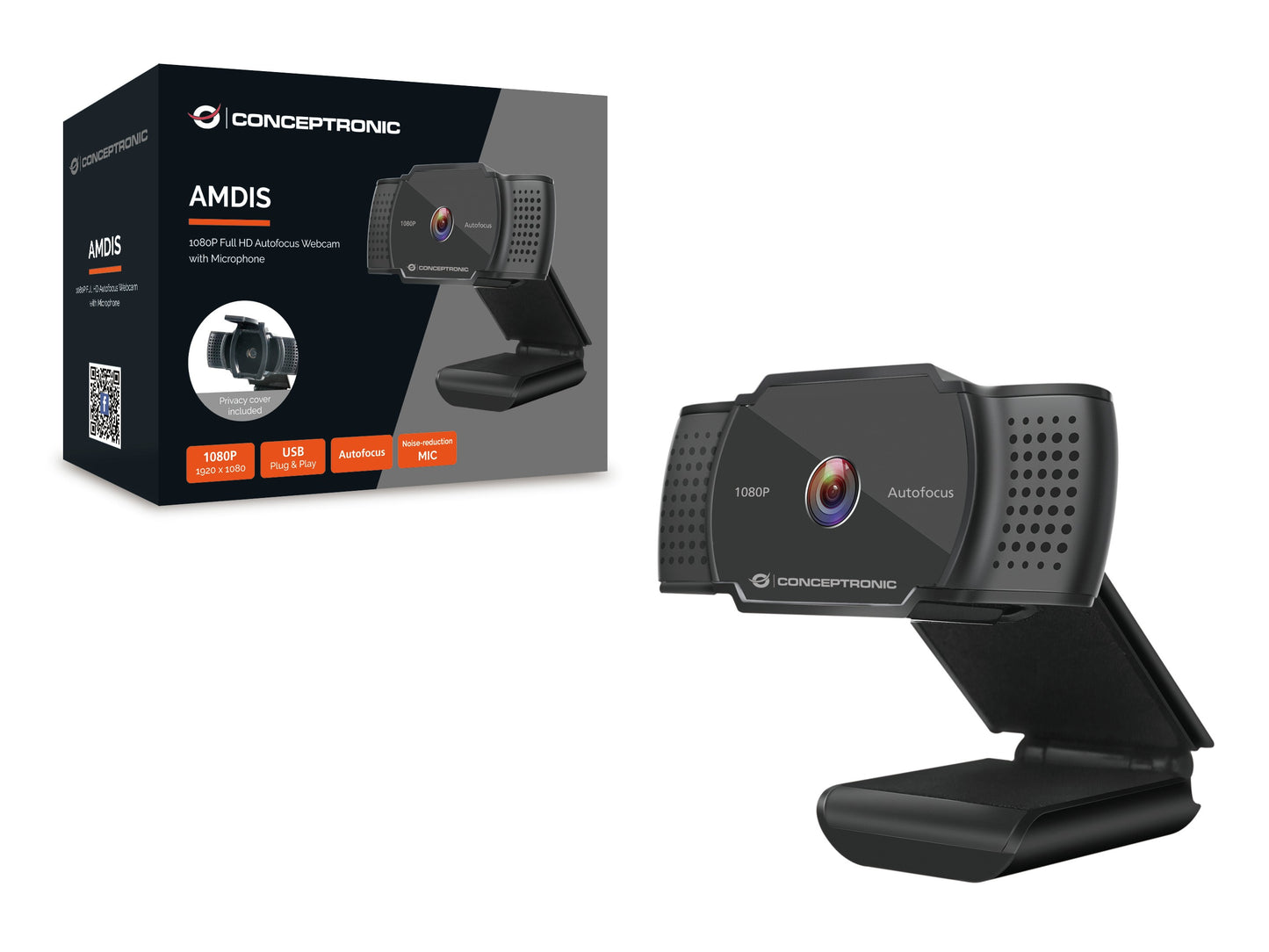 Conceptronic AMDIS06B - 1920 x 1080 Pixel - Full HD - 30 fps - M - JPEG - YUY2 - 5 V - USB 2.0 - Webcam