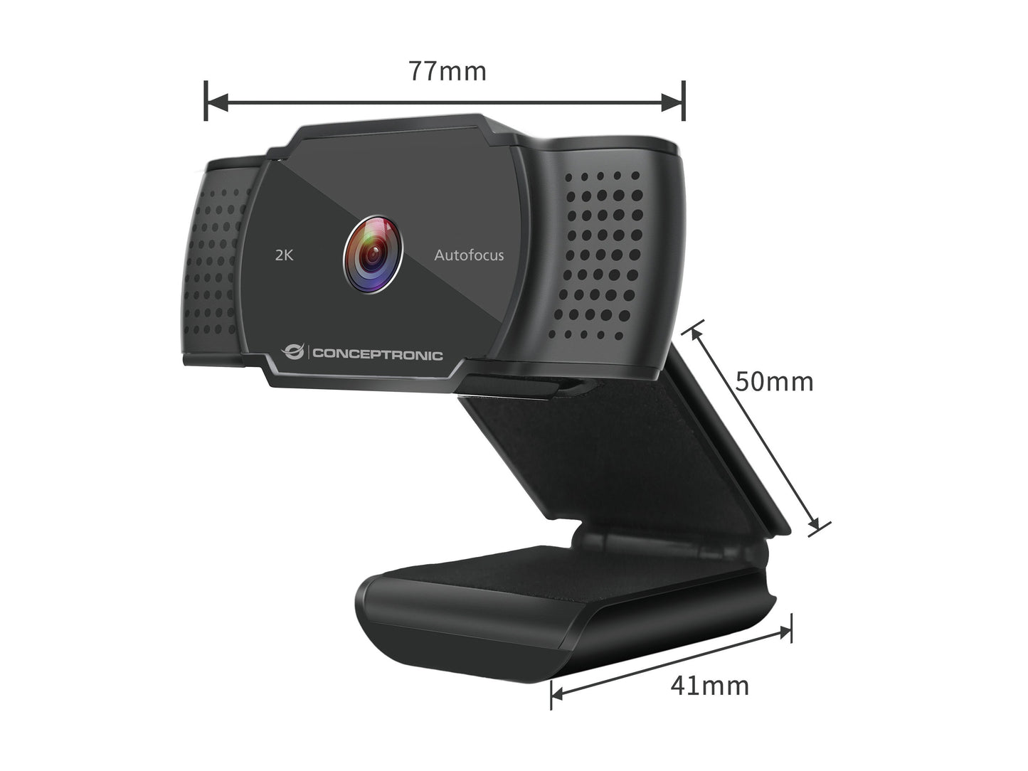 Conceptronic 100752707201 AMDIS 2K Super HD Autofocus Webcam Mic - Webcam