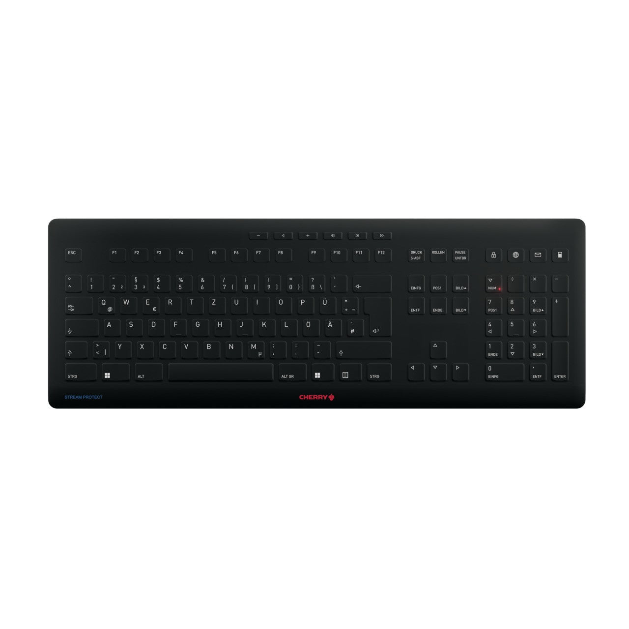 Cherry Contour Design Stream - Verkabelt & Kabellos - RF kabellos + USB - QWERTZ - Schwarz - Tastatur