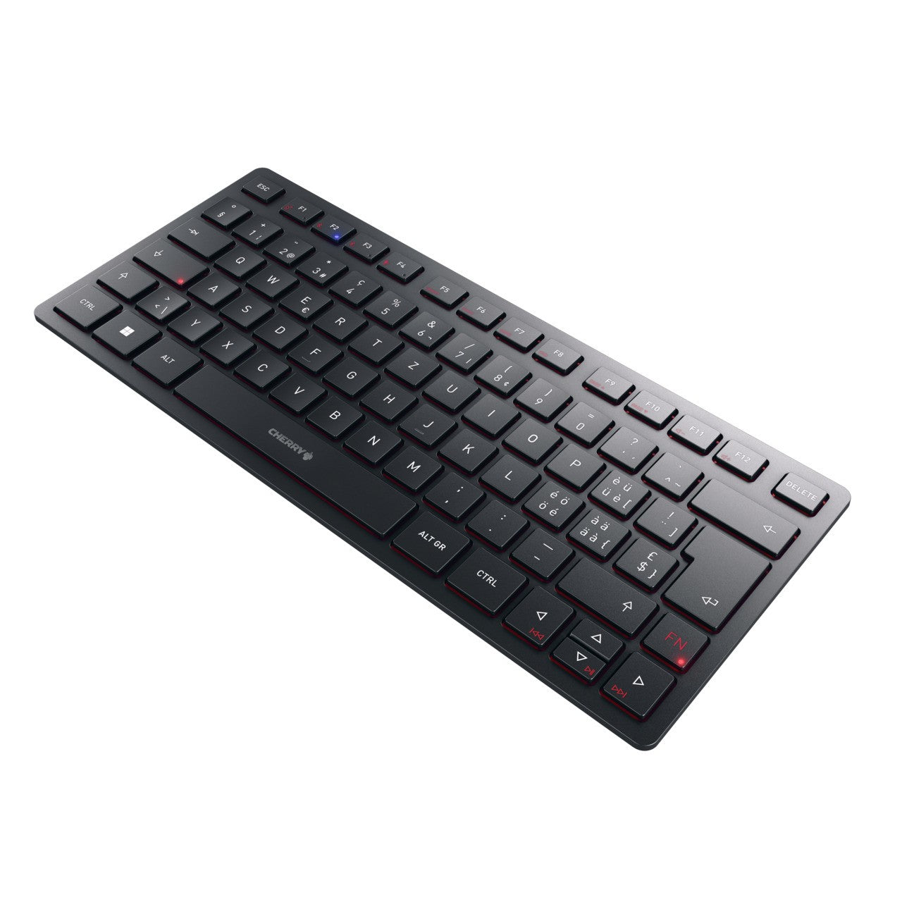 Cherry KW 9200 MINI - 75% - Verkabelt & Kabellos - USB + RF Wireless + Bluetooth - Scherenschalter - QWERTZ - Schwarz - Tastatur