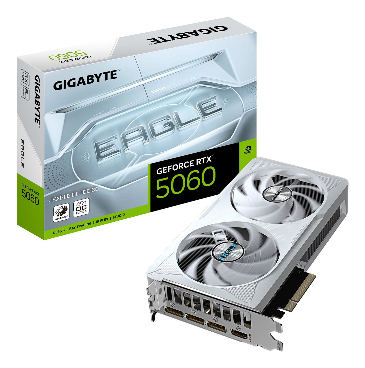 Gigabyte GeForce RTX 5060 8GB EAGLE OC ICE Grafikkarte - 8GB GDDR7, HDMI, 3x DP - Grafikkarte