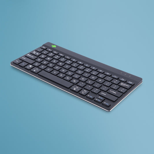 R - Go Ergonomische Tastatur R - Go Compact Break - kompakte Tastatur mit Pausensoftware - QWERTY (US) - Bluetooth - Schwarz - 75% - Kabellos - Bluetooth - Scherenschalter - QWERTY - Schwarz - Tastatur