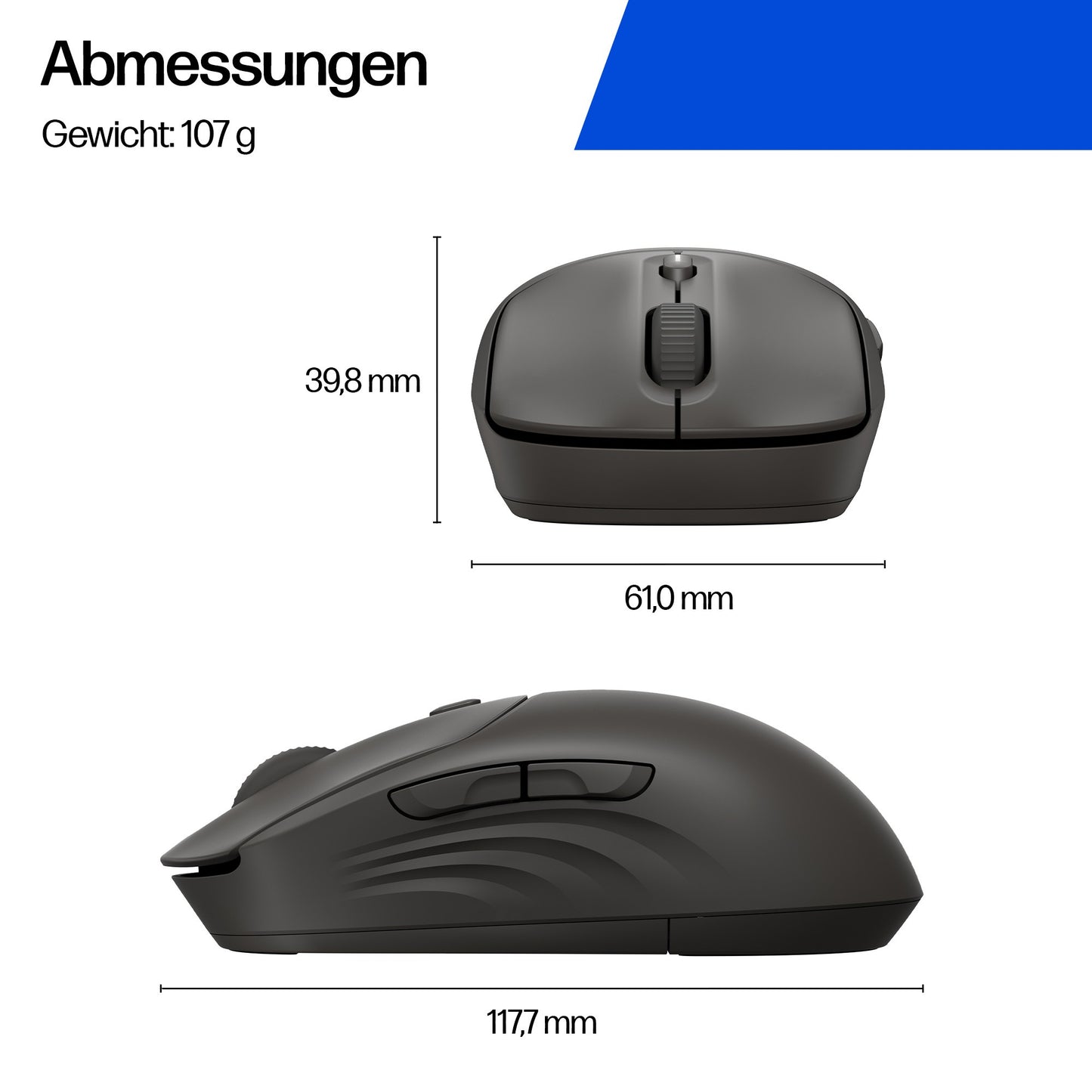 HP 405 Quiet Wireless Mouse - 1.200 dpi - Maus
