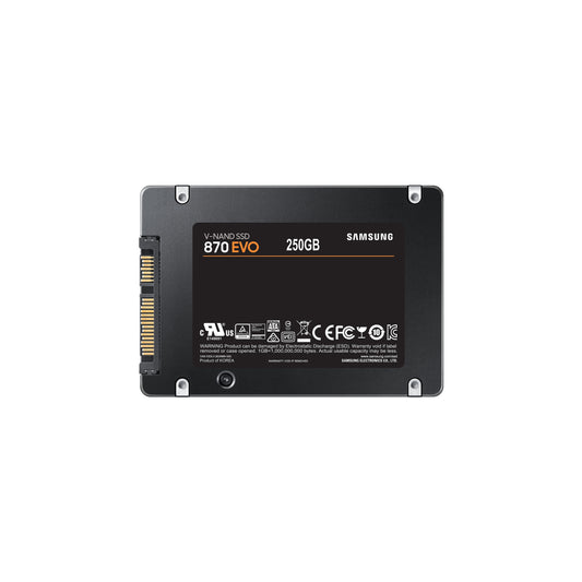 Samsung 870 EVO MZ - 77E250B - verschlüsselt - 250 GB - intern - 2.5" (6.4 c... - 2.5" SATA 6GB/s/V - NAND/MKX/560MB/s read - SSD