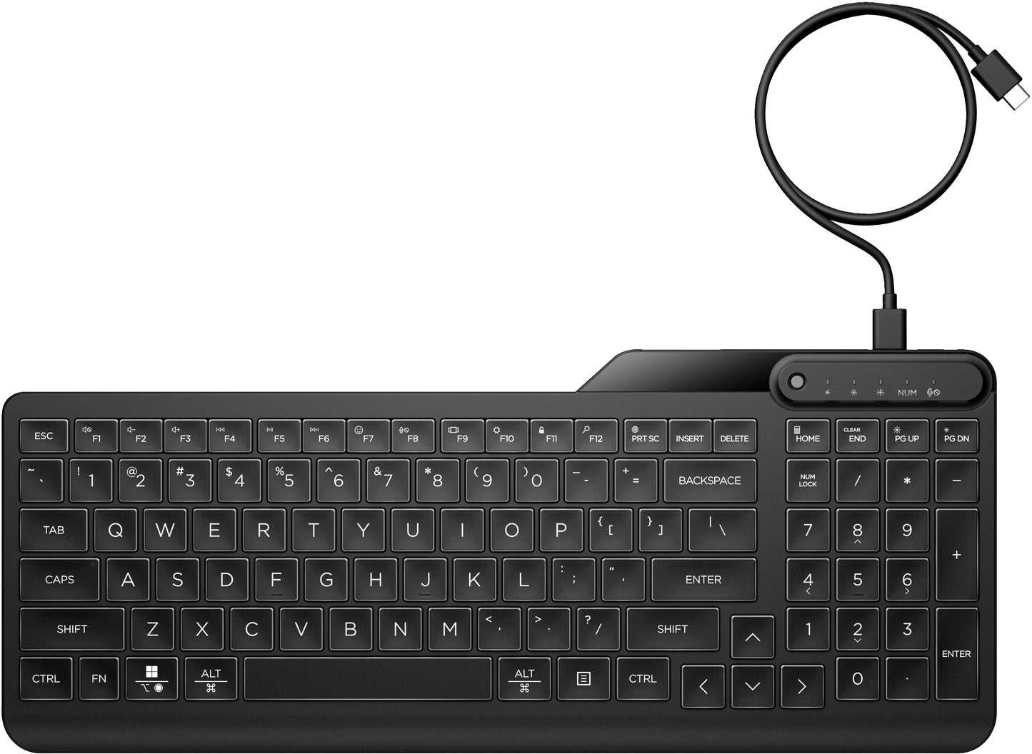 HP 405 Multi - Device Backlit Wired Keyboa - QWERTY - Tastatur