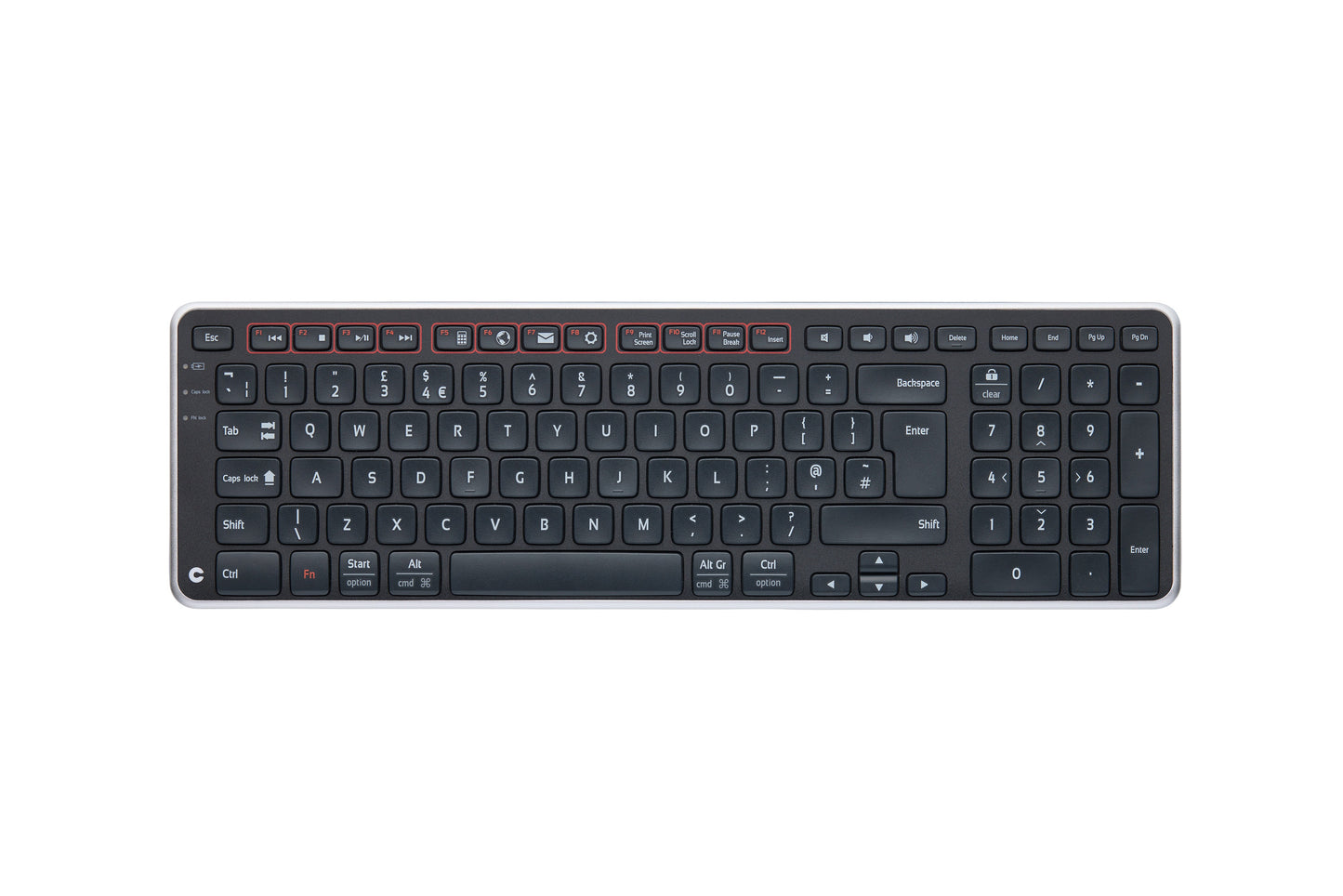 Contour Design Balance Keyboard UK - wireless - Volle Größe (100%) - Kabellos - RF kabellos + USB - Scherenschalter - QWERTY - Schwarz - Tastatur