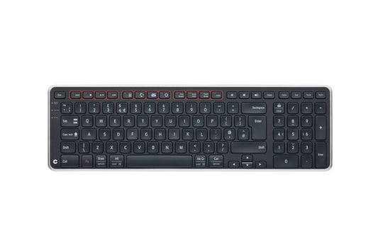Contour Design Balance Keyboard UK - wireless - Volle Größe (100%) - Kabellos - RF kabellos + USB - Scherenschalter - QWERTY - Schwarz - Tastatur