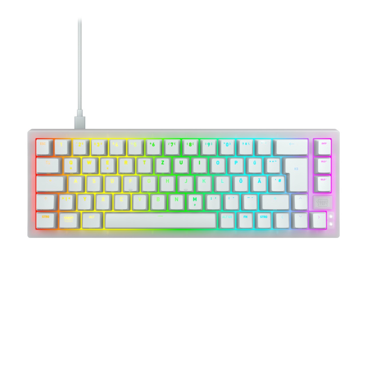 Cherry Xtrfy TAS K5V2 Corded DE - Layout weiß MX Red - QWERTZ - Tastatur