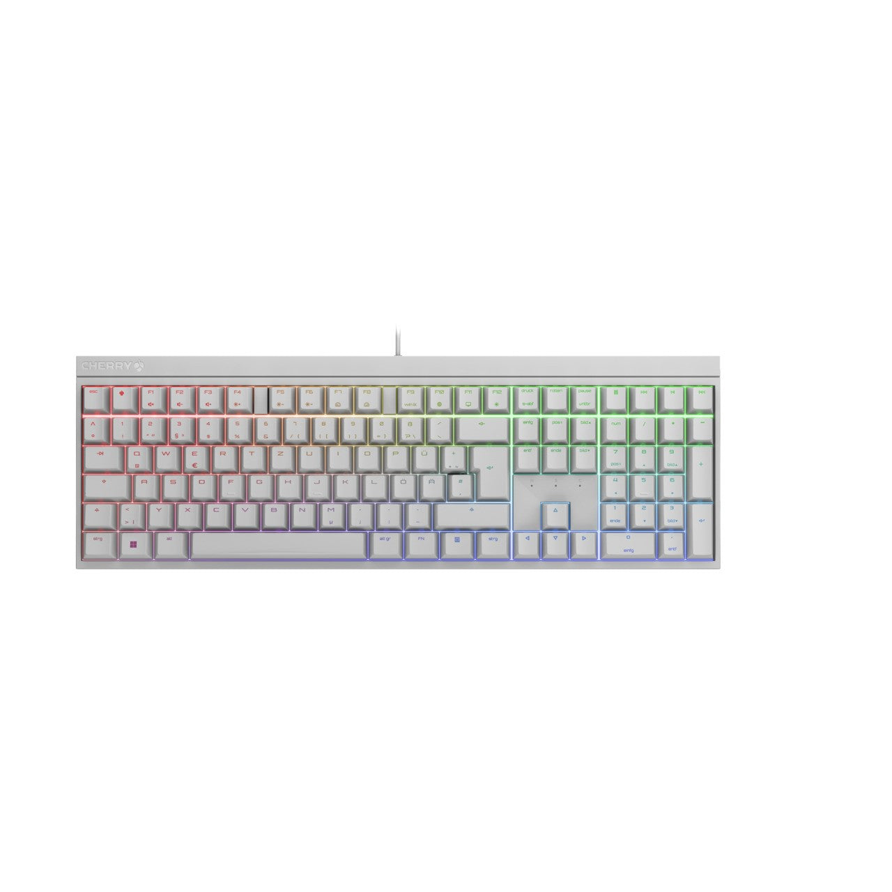 Cherry MX 2.0S RGB - Kabelgebunden - USB - Mechanischer Switch - QWERTZ - RGB - LED - Weiß - Tastatur