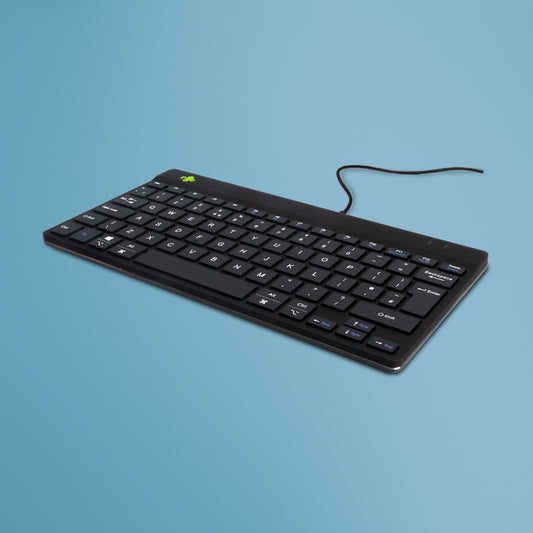R - Go Ergonomische Tastatur R - Go Compact Break - kompakte Tastatur mit Pausensoftware - QWERTY (UK) - Kabelgebunden - Schwarz - Mini - Kabelgebunden - USB - Scherenschalter - QWERTY - Schwarz - Tastatur
