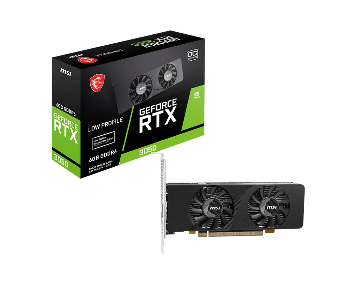 MSI GeForce RTX 3050 LP E 6G OC - VGA - PCI - E x16 - Grafikkarte