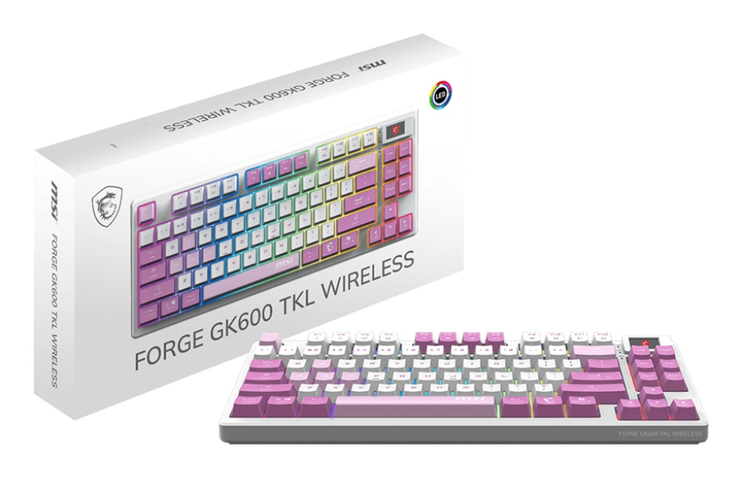 MSI FORGE GK600 TKL W Violet Gaming Keyboard retail - Tastatur