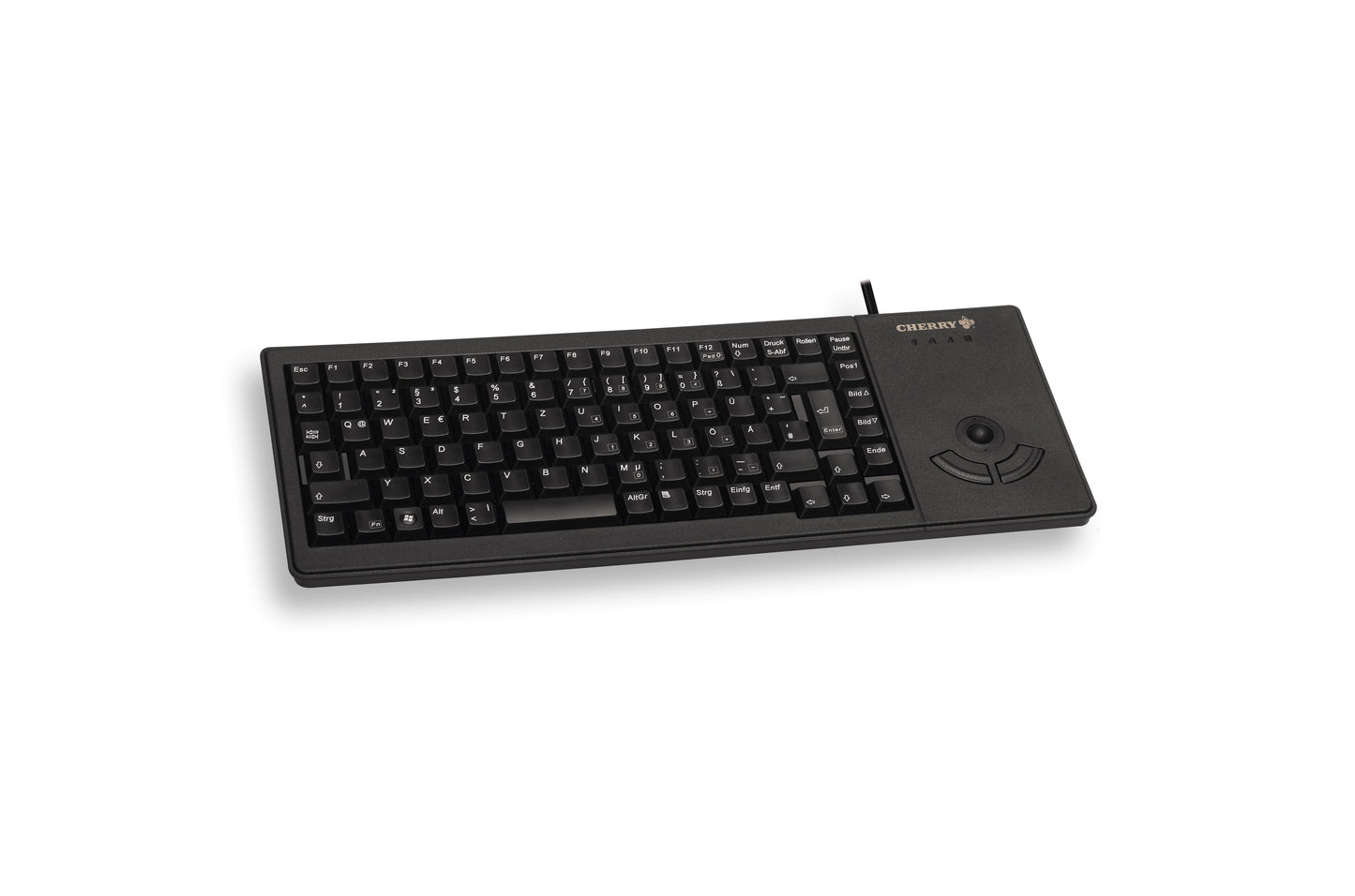 Cherry XS G84 - 5400 TRACKBALL Kabelgebundene Tastatur - USB - Schwarz (QWERTZ - DE) - Volle Größe (100%) - Kabelgebunden - USB - QWERTZ - Schwarz - Tastatur