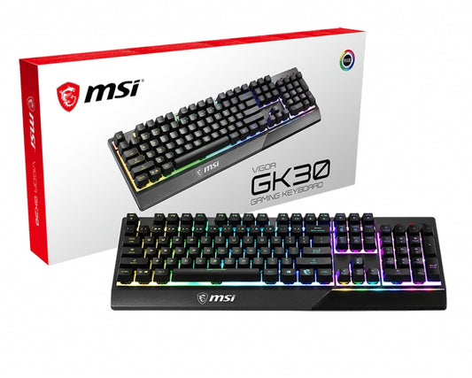 MSI Vigor GK30 - Kabelgebunden - USB - Mechanischer Switch - QWERTZ - RGB - LED - Schwarz - Tastatur