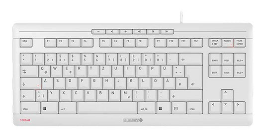 Cherry STREAM KEYBOARD TKL - Kabelgebunden - USB - Scherenschalter - QWERTZ - Weiß - Tastatur
