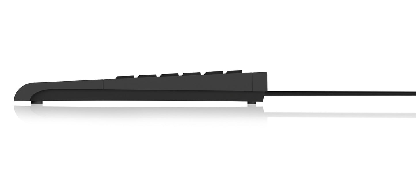 KeySonic ACK - 3410 (US) Super - Mini Tastatur - Smart - Touchpad - USB - schwarz - Mini - Kabelgebunden - USB - Membran Key Switch - Schwarz - Tastatur