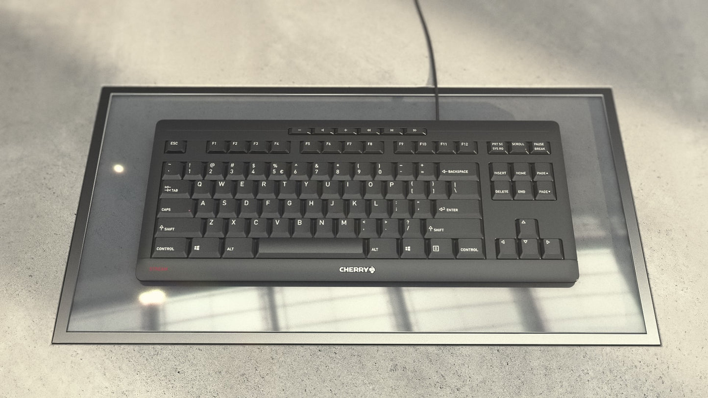 Cherry STREAM KEYBOARD TKL - Kabelgebunden - USB - Scherenschalter - QWERTZ - Weiß - Tastatur