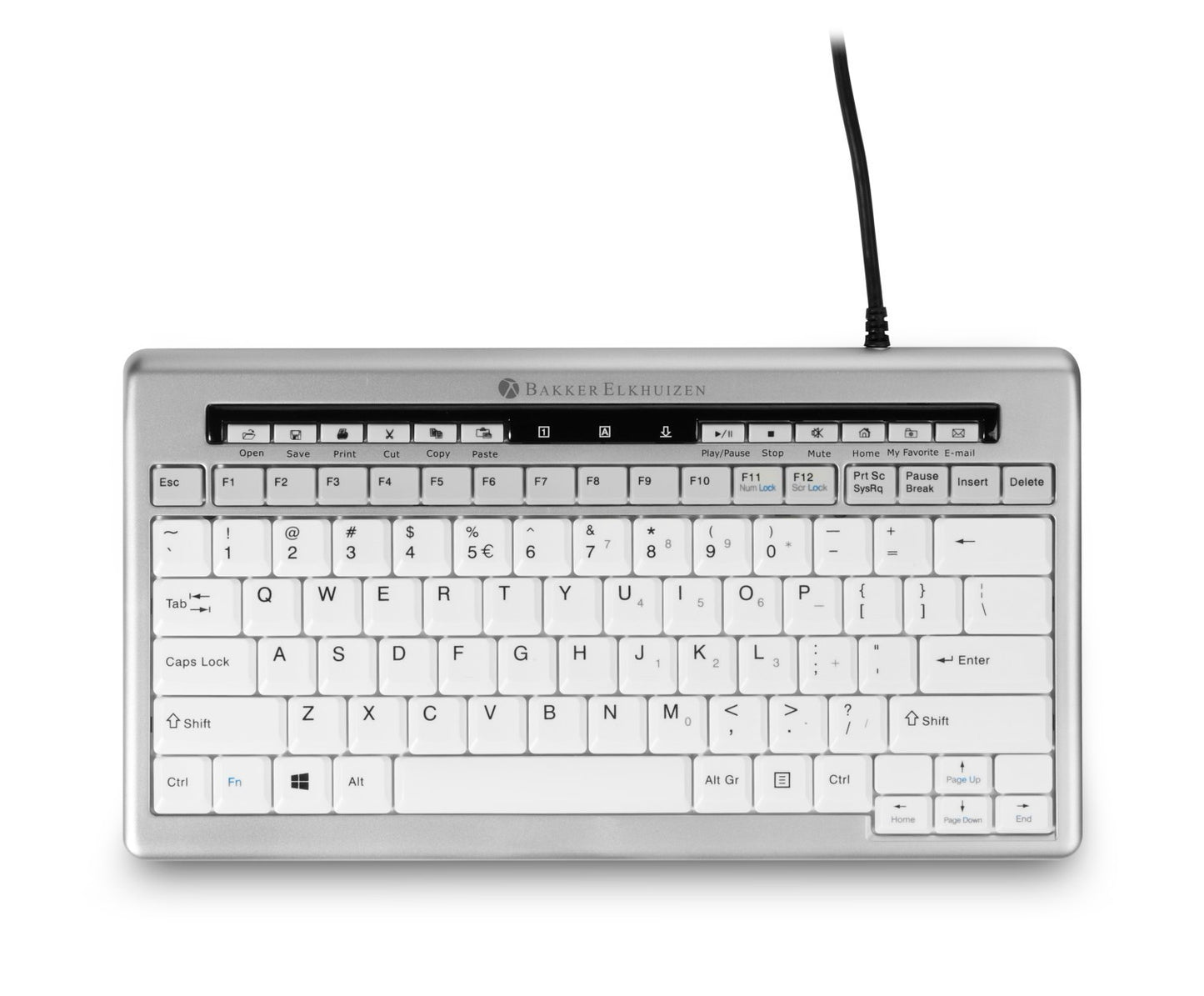 Bakker S - board 840 Compact Keyboard (US) - Tenkeyless (80 - 87 %) - Kabelgebunden - USB - Scherenschalter - QWERTY - Hellgrau - Weiß - Tastatur