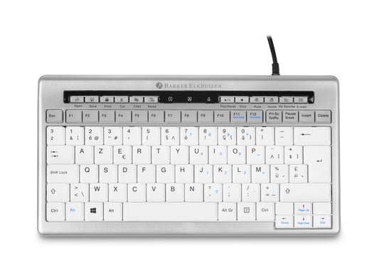 Bakker S - board 840 - Tenkeyless (80 - 87 %) - Kabelgebunden - USB - Scherenschalter - QWERTY - Hellgrau - Weiß - Tastatur