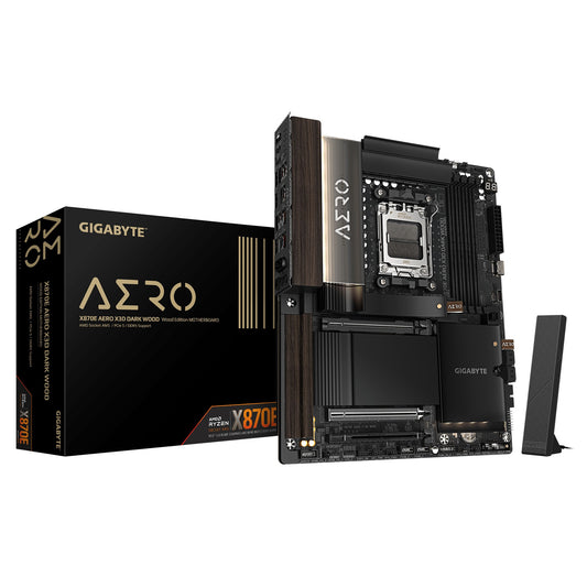 Gigabyte X870E AERO X3D Dark Wood X870 AM5 ATX DDR5 - AMD Sockel AM5 (Ryzen Zen4) - ATX - Mainboard