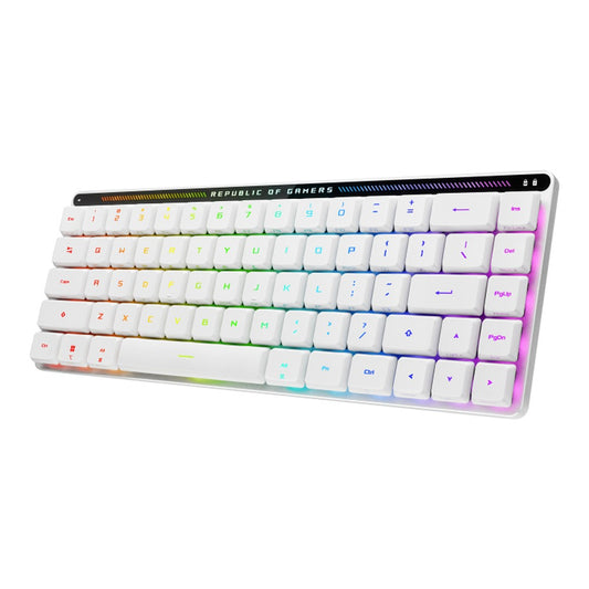 ASUS ROG Falchion RX Low Profile - Verkabelt & Kabellos - USB + RF Wireless + Bluetooth - Optischer Schlüsselschalter - QWERTZ - RGB - LED - Weiß - Tastatur