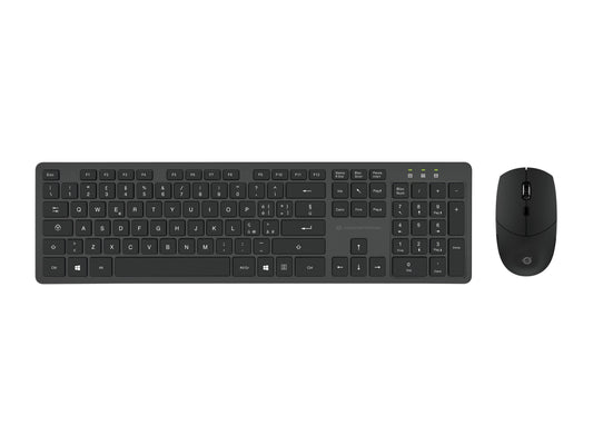 Conceptronic Kabellose Tastatur - und Maus - Kombination - Italienisches Layout - Volle Größe (100%) - Kabellos - RF Wireless - QWERTY - Schwarz - Maus enthalten - Tastatur