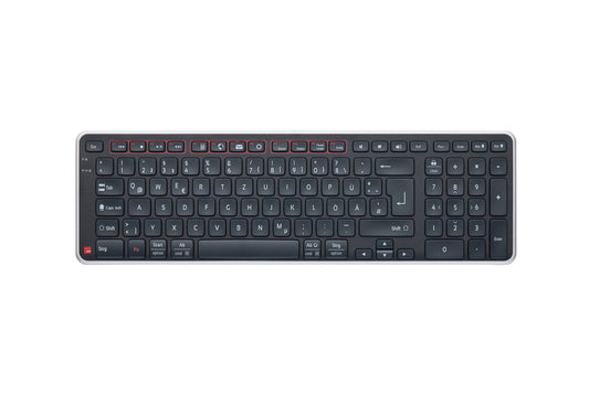 Contour Design Balance Keyboard Wireless - DE Layout - Volle Größe (100%) - Kabellos - RF kabellos + USB - Scherenschalter - QWERTZ - Schwarz - Tastatur
