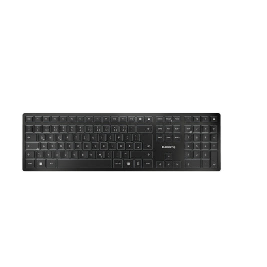 Cherry KW 9100 SLIM - Kabellos - RF Wireless + Bluetooth - QWERTZ - Schwarz - Tastatur