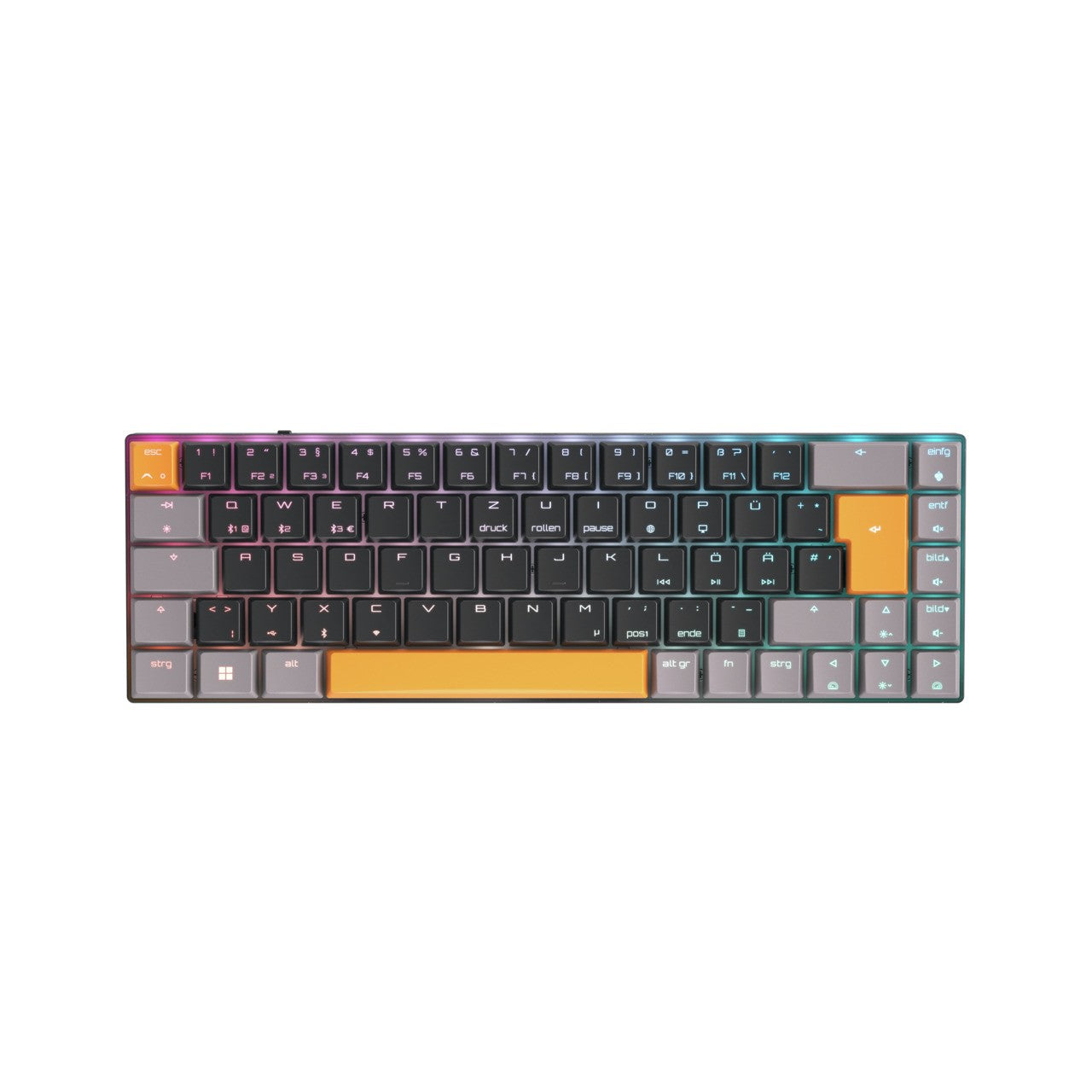 Cherry MX - LP 2.1 Compact Wireless - Kabellos - RF Wireless + Bluetooth - Mechanischer Switch - QWERTZ - RGB - LED - Schwarz - Tastatur